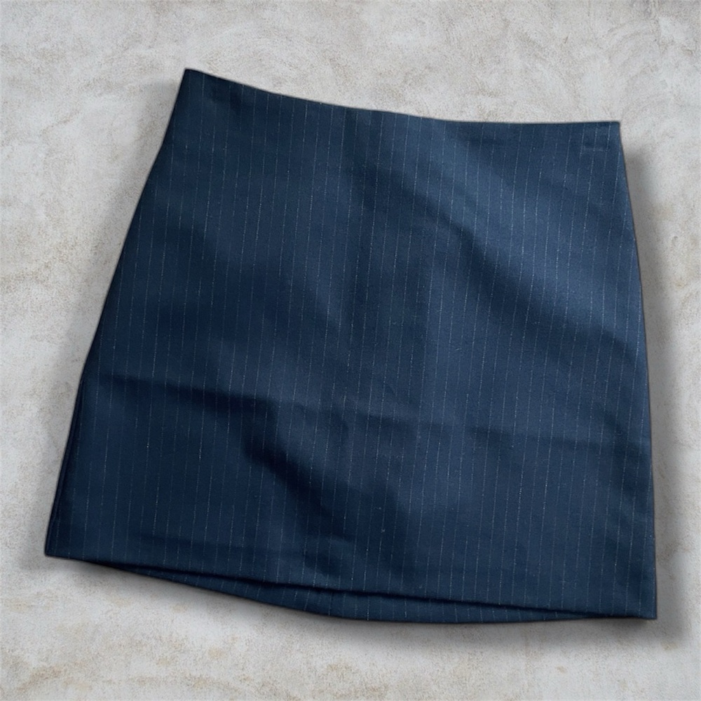 Wilfred Navy Stripe Mini Skirt